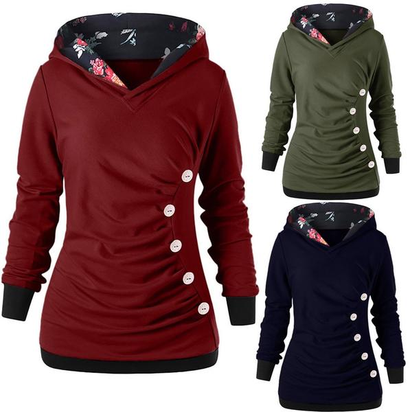Casual fashion solid color pullover hoodie